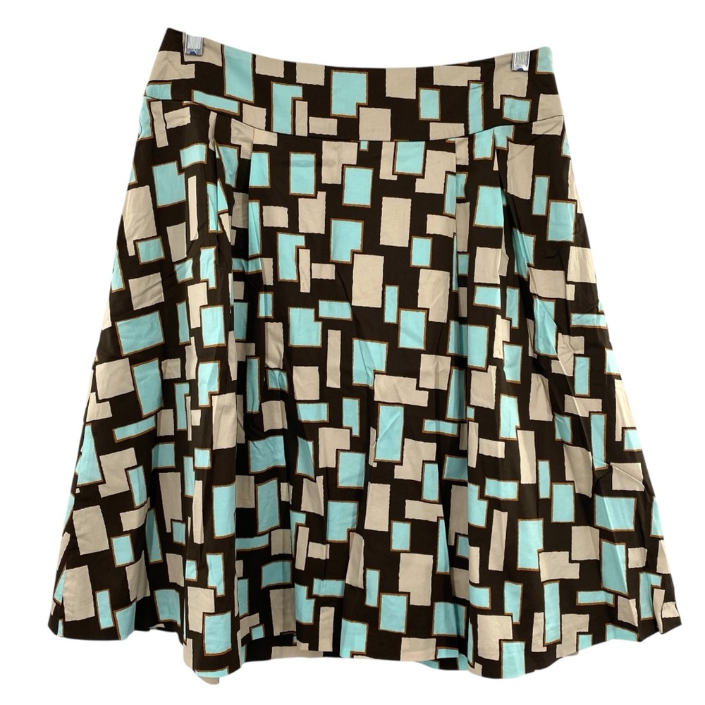 W by Worth Pleated Retro Printed A-Line Skirt